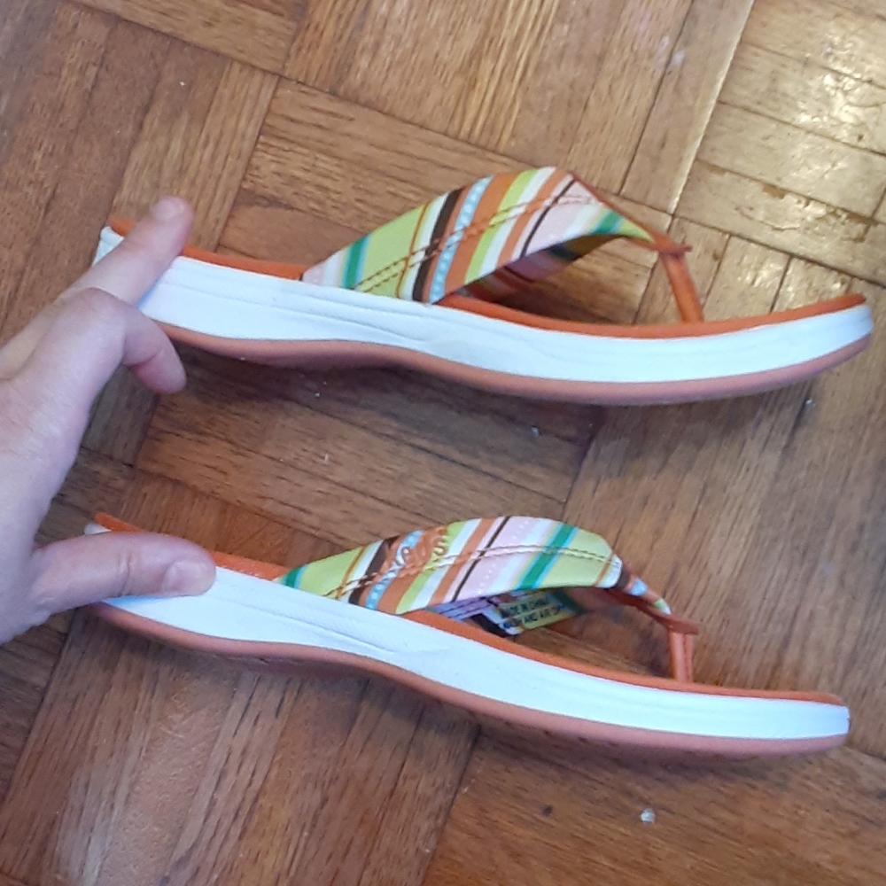 New Keds 8M Thong Sandals striped WF17081 - Picture 5 of 8